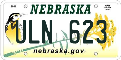 NE license plate ULN623