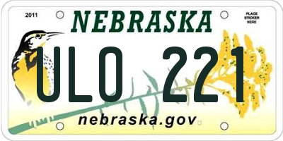 NE license plate ULO221
