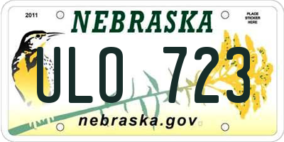 NE license plate ULO723