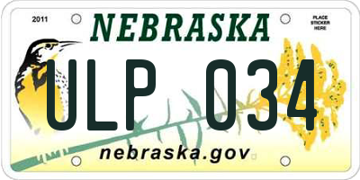 NE license plate ULP034