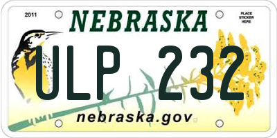 NE license plate ULP232