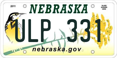 NE license plate ULP331
