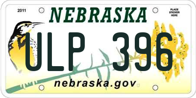 NE license plate ULP396