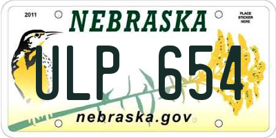 NE license plate ULP654