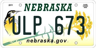 NE license plate ULP673