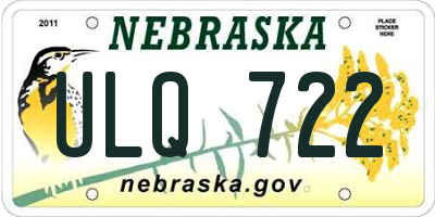 NE license plate ULQ722