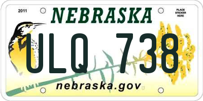 NE license plate ULQ738