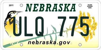 NE license plate ULQ775