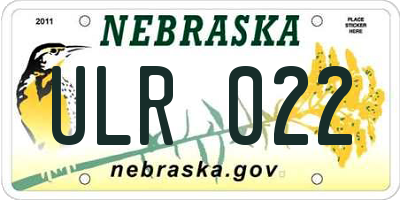 NE license plate ULR022