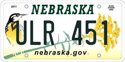 NE license plate ULR451