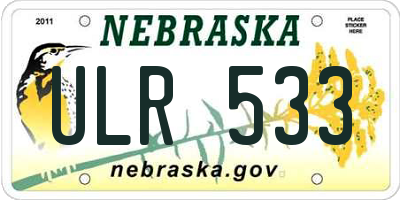 NE license plate ULR533