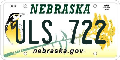 NE license plate ULS722