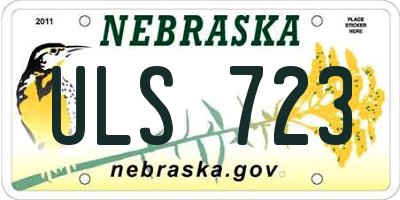 NE license plate ULS723