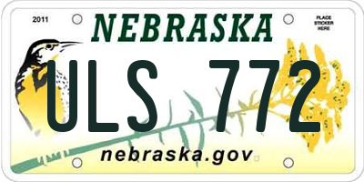 NE license plate ULS772