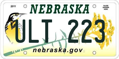 NE license plate ULT223