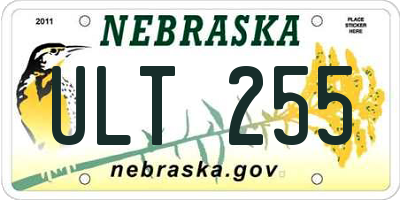 NE license plate ULT255