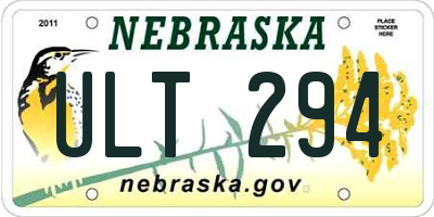 NE license plate ULT294