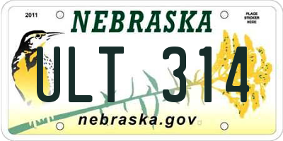 NE license plate ULT314