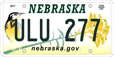 NE license plate ULU277
