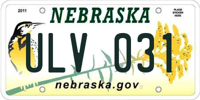 NE license plate ULV031