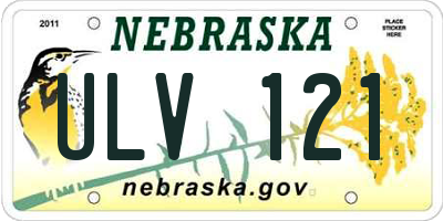NE license plate ULV121