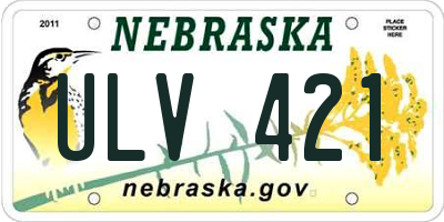 NE license plate ULV421