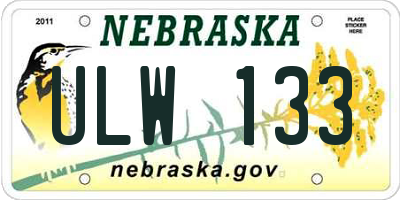 NE license plate ULW133
