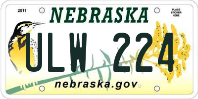 NE license plate ULW224