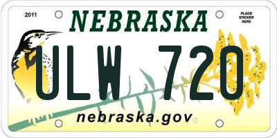 NE license plate ULW720