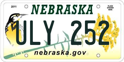 NE license plate ULY252