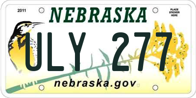 NE license plate ULY277