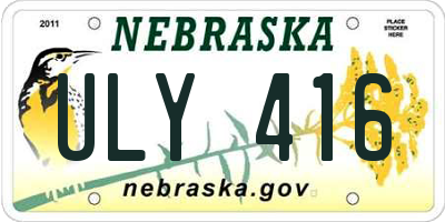 NE license plate ULY416
