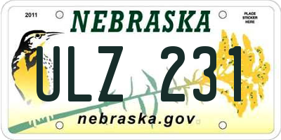 NE license plate ULZ231