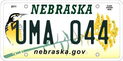 NE license plate UMA044