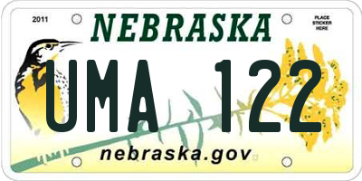 NE license plate UMA122
