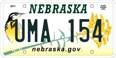 NE license plate UMA154