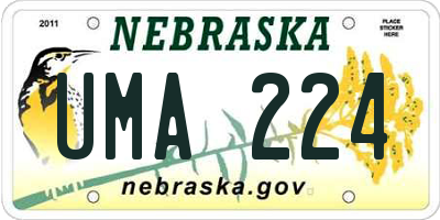 NE license plate UMA224