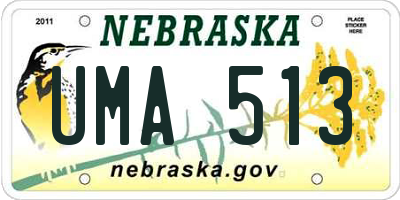 NE license plate UMA513