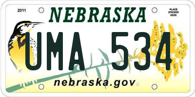 NE license plate UMA534