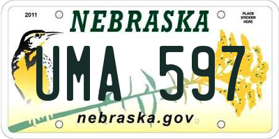 NE license plate UMA597