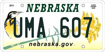 NE license plate UMA607