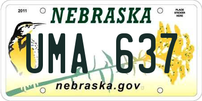 NE license plate UMA637