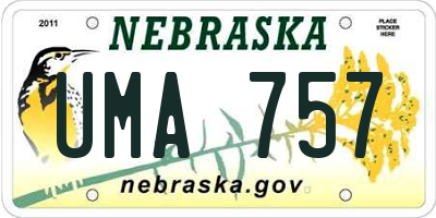 NE license plate UMA757