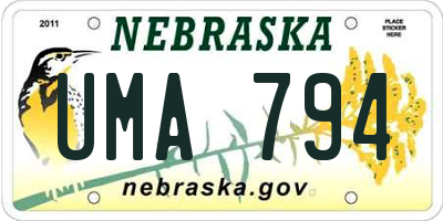 NE license plate UMA794