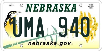 NE license plate UMA940