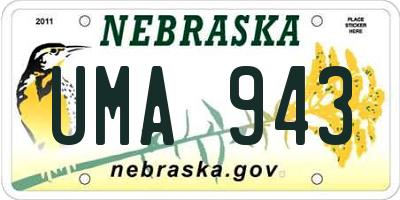 NE license plate UMA943