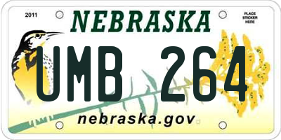 NE license plate UMB264