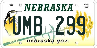 NE license plate UMB299