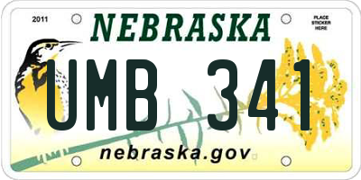 NE license plate UMB341