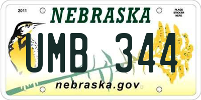 NE license plate UMB344